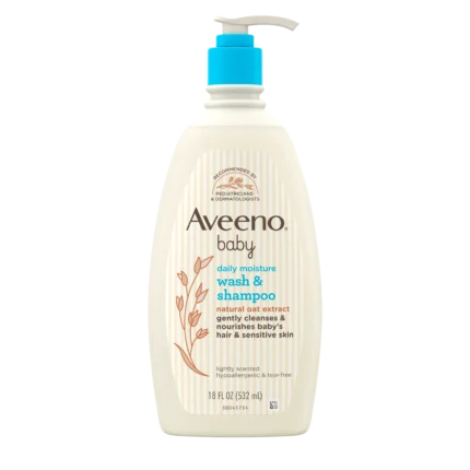 Aveeno Baby Daily Moisture Wash & Shampoo - 532ml