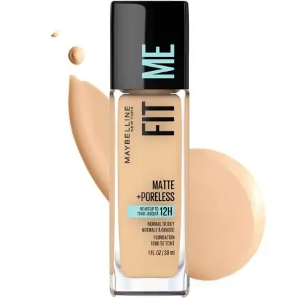Maybelline Fit Me 128 Warm Nude Liquid Foundation | Matte + Poreless - 30ml