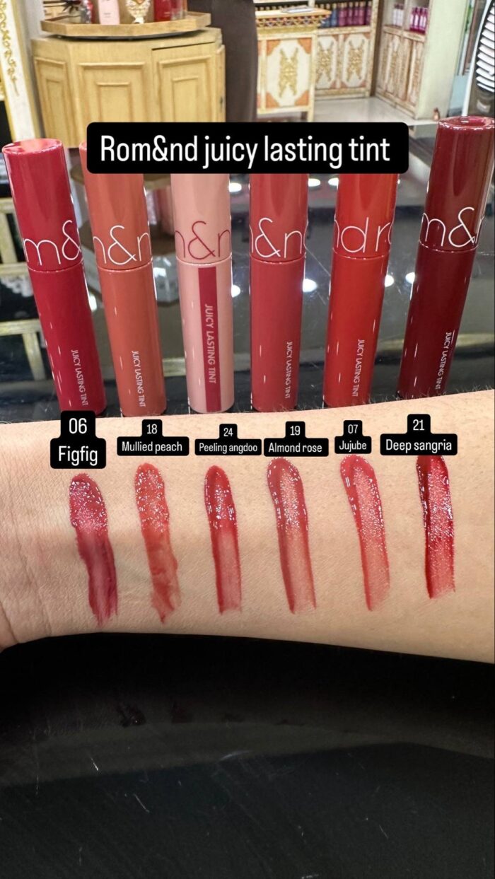 Rouge à Lèvres Liquide Romand Juicy Permanent Tint - Teinte 18 Mulled Peach - Effet Brillant Et Tenue Longue Durée - 0.2 Fl Oz (6ml)