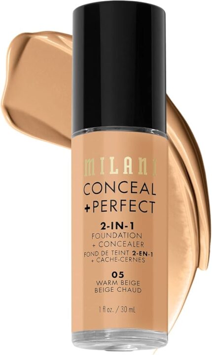 Milani Conceal + Perfect 2-In-1 Foundation + Concealer – 05 Warm Beige/ Beige Chaud 1U.S.FL.0Z./30ml