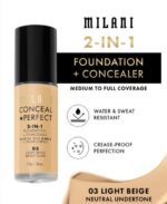 Milani Conceal Perfect 03 Light beige Foundation