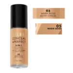 Milani Conceal + Perfect 2-In-1 Foundation + Concealer – 05 Warm Beige/ Beige Chaud 1U.S.FL.0Z./30ml