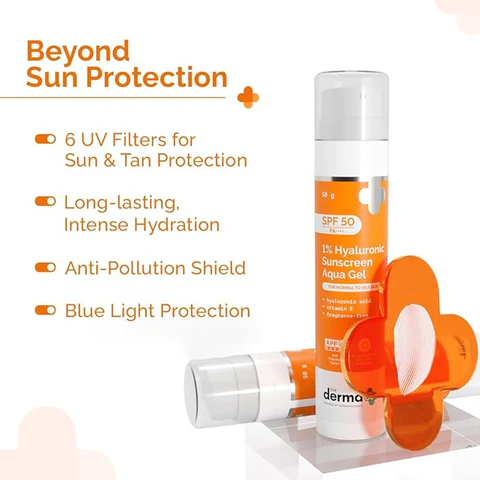 The Derma co. 1% Hyaluronic Suncreen Aqua Gel SPF 50+ (50g)