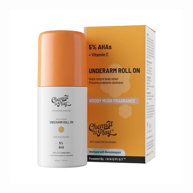 Chemist At Play 5% AHA +vitamin C Underarm Roll On (Woody Musk Fragrance) 40ml