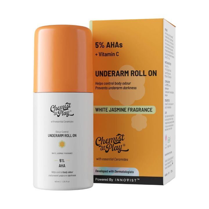 Chemist At Play 5% AHA +vitamin C Underarm Roll On (White Jasmine Fragrance) 40ml