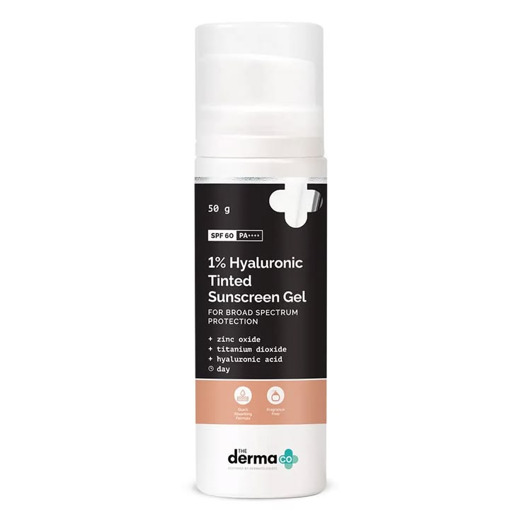 The Derma co. 1% Hyaluronic Tinted Suncreen Gel SPF 60+ (50g)