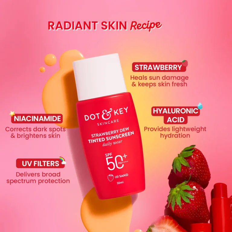 Dot & Key Strawberry Dew tinted Sunscreen SPF 50+ 03Sand (50ml)